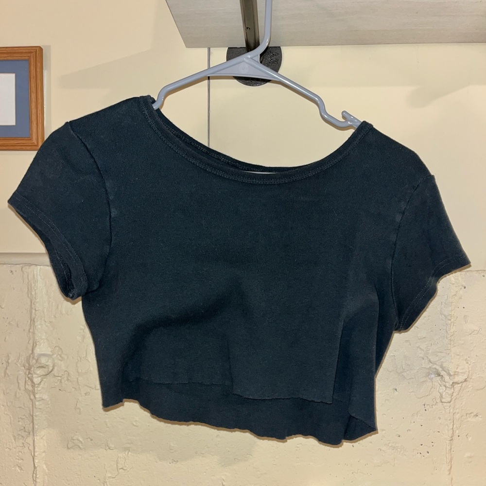Black Cropped T-Shirt